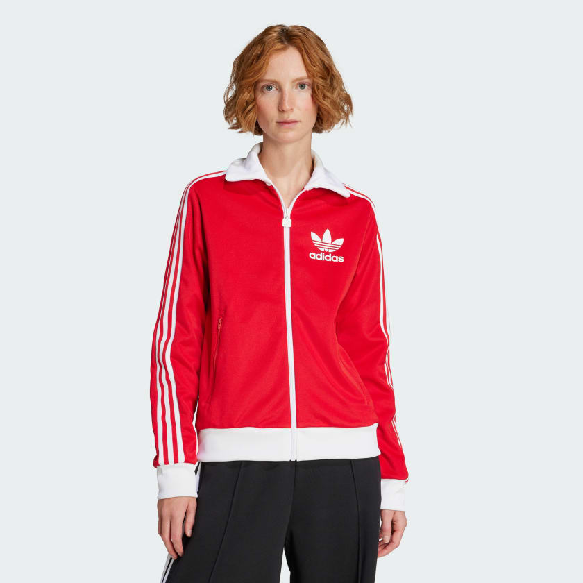 adidas Beckenbauer Track Top - Red | Free Shipping with