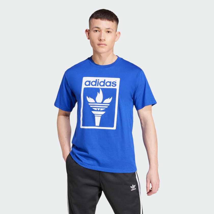 Adidas Trefoil Adidas Shirt Blauw Adidas Trefoil Torch T-shirt