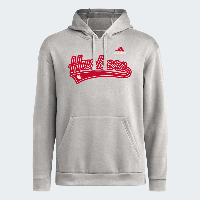 adidas University of Nebraska Cornhuskers Fleece Hoodie Grey Free Shipping with adiClub adidas US