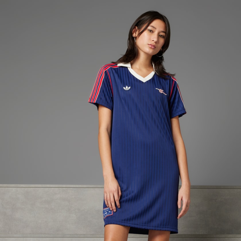 ■adidas■ Arsenal Terrace Icon Dress JF0565 WMNS) adidas Arsenal Terrace Icons Dress 'Navy Red' JF0565