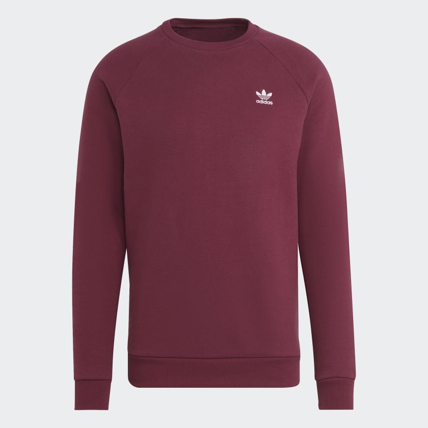 adidas Adicolor Essentials Trefoil Crewneck Sweatshirt Burgundy adidas New Zealand