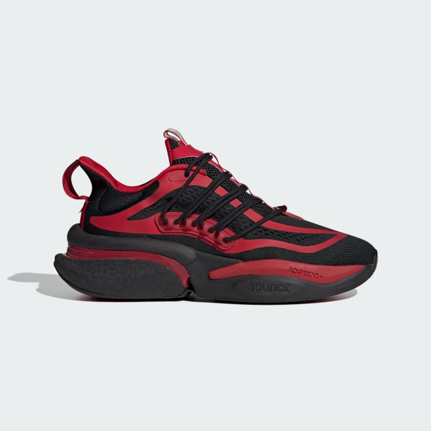 最新☆アディダスメンズシューズ☆NC STATE ALPHABOOST V1 SHOES Men's adidas Black/Red NC State Wolfpack Alphaboost V1