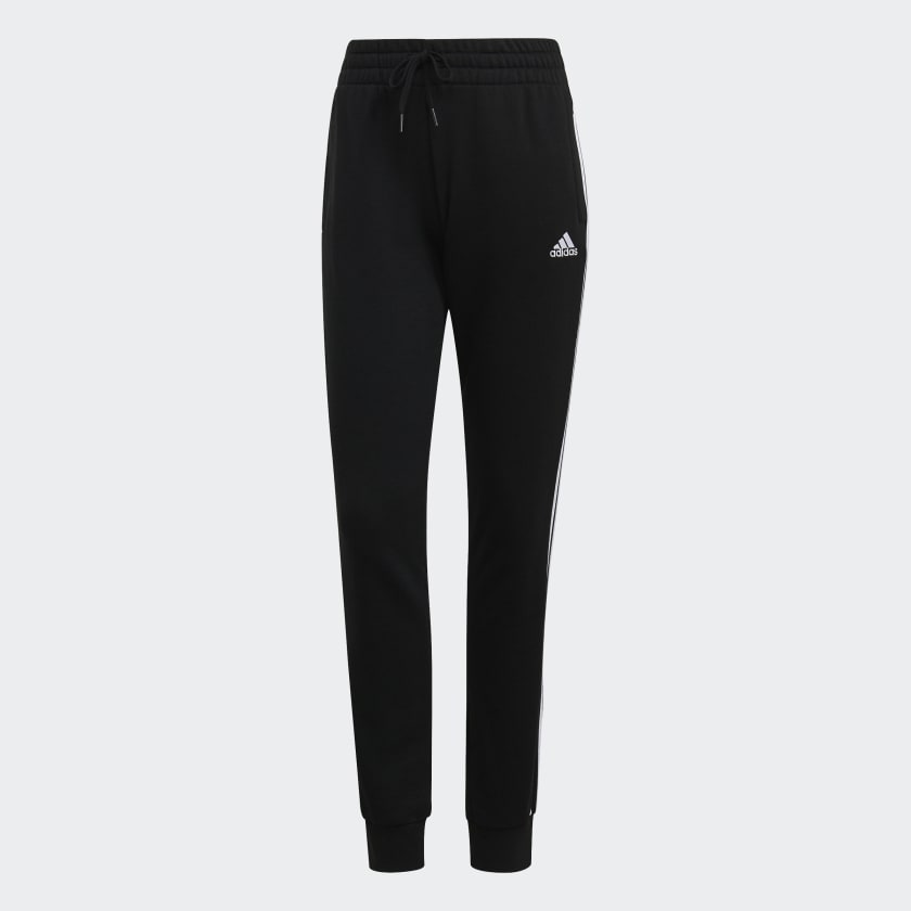 Adidas Women Ladies Essential 3 Stripes Black & White Track Pants M Medium  NWT