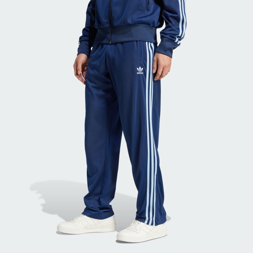 Adidas originals firebird track pant in navy velvet top
