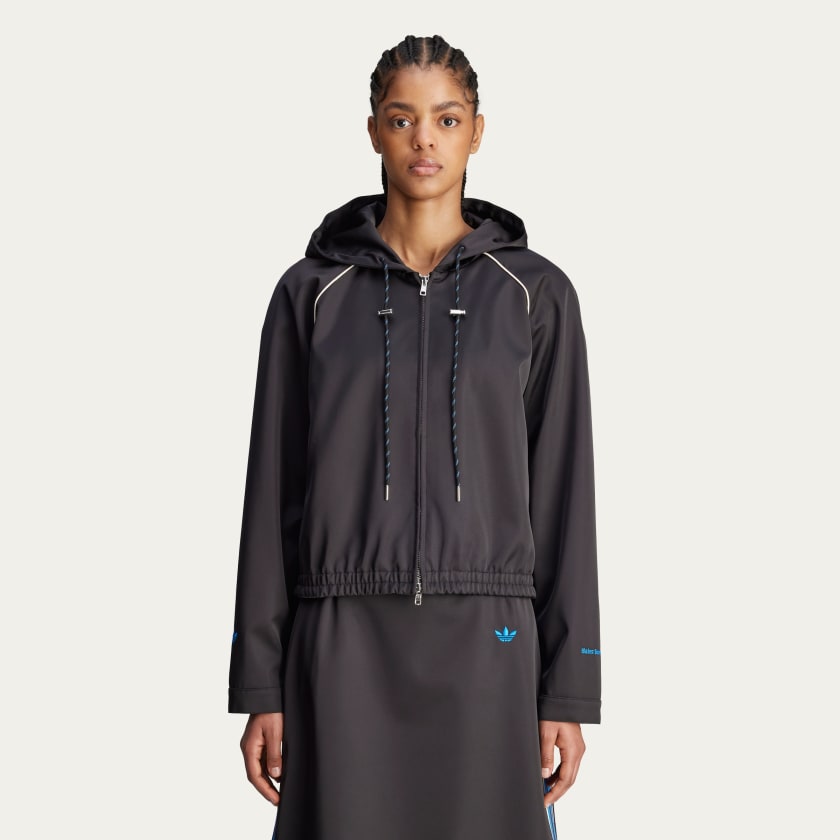 雑誌で紹介された Wales adidas Bonner Shipping Free | Black - Top Track Satin ウォーキング・ランニングウェア
