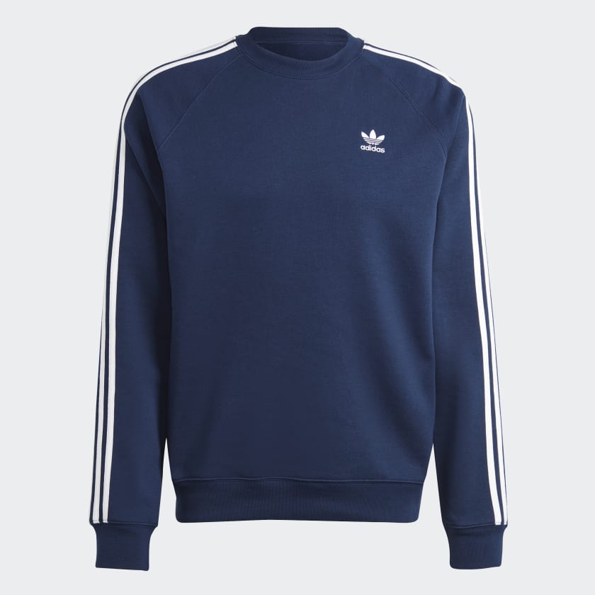 adidas Adicolor Classics 3-Stripes Crew - Blue | Free
