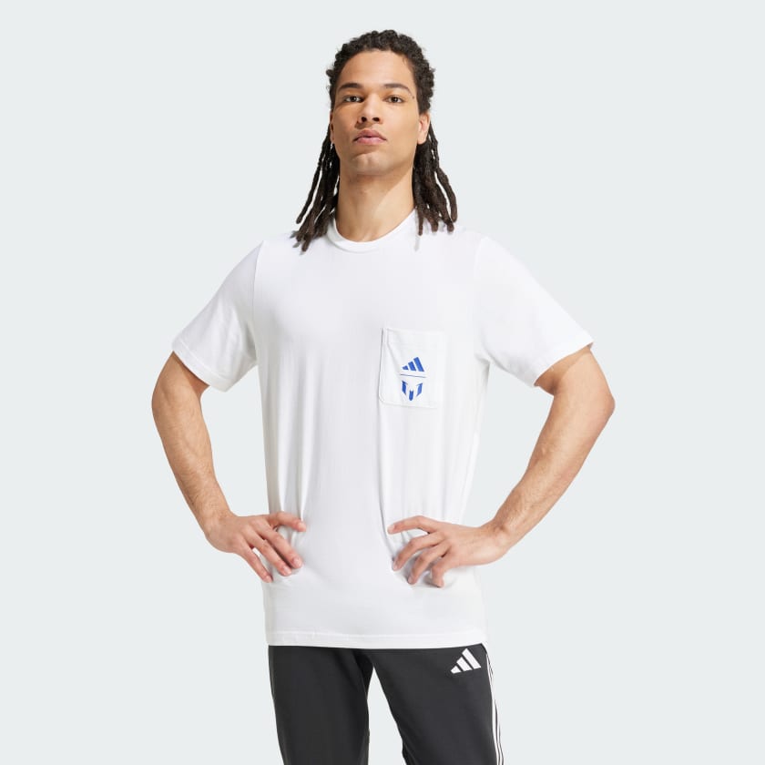 Adidas Playera Messi Estampada Blanco Hombre Futbol M