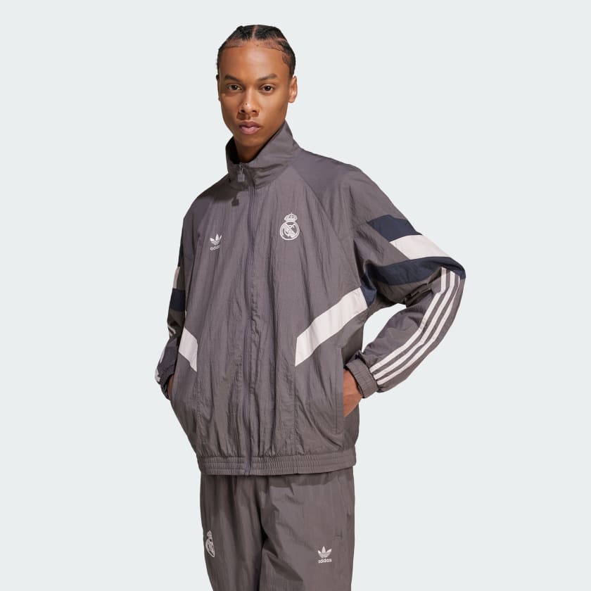 adidas Real Madrid Originals Track Top Brown Free Shipping with adiClub adidas US