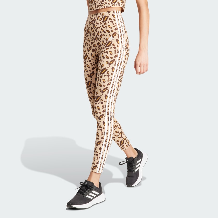 adidas Essentials 3-Stripes US Beige Women\'s Animal Lifestyle adidas | Print | - Leggings