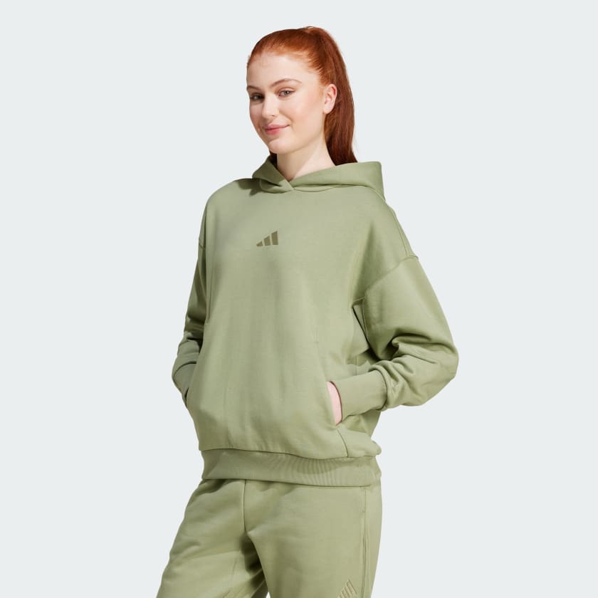 adidas ALL SZN Fleece Loose Hoodie Green Free Shipping with adiClub adidas US
