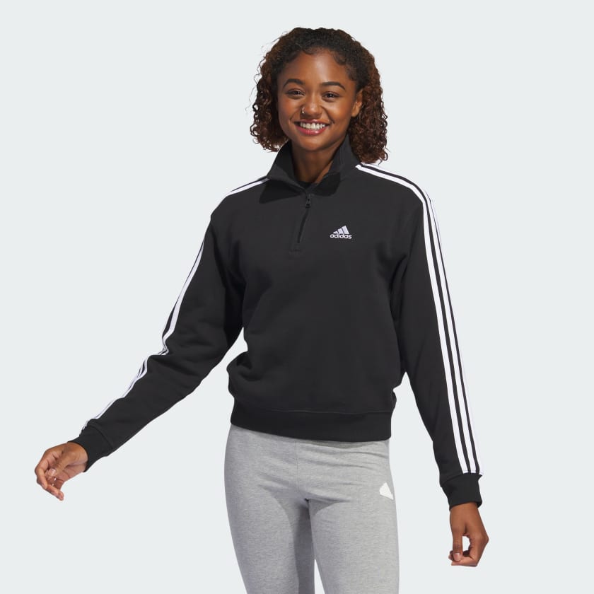 adidas Buzo Essentials 3 Rayas Cierre Corto Negro adidas Colombia