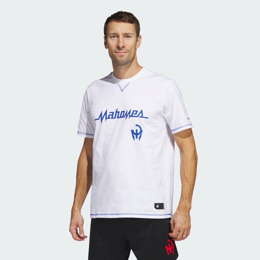 adidas Mahomes Blue 80 Graphic Tee - White, Men's Lifestyle