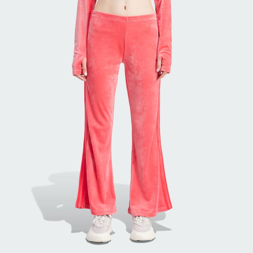adidas Crushed Velvet Flared Pants - Pink | Women's Lifestyle | adidas US