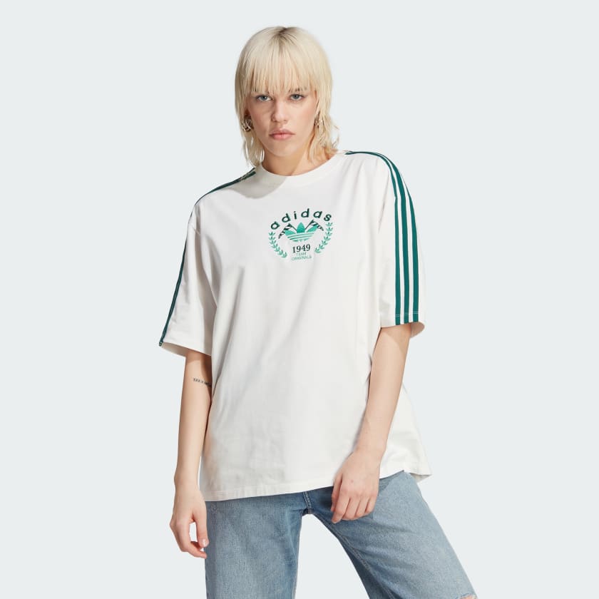 adidas Crest Embroidery Tee - White | Women\'s Lifestyle | adidas US | Sport-T-Shirts