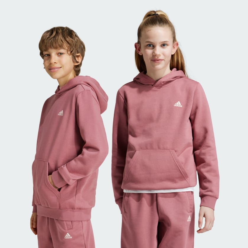 adidas Essentials Small Logo Feel Cozy Fleece Hoodie Kids Pink adidas Australia