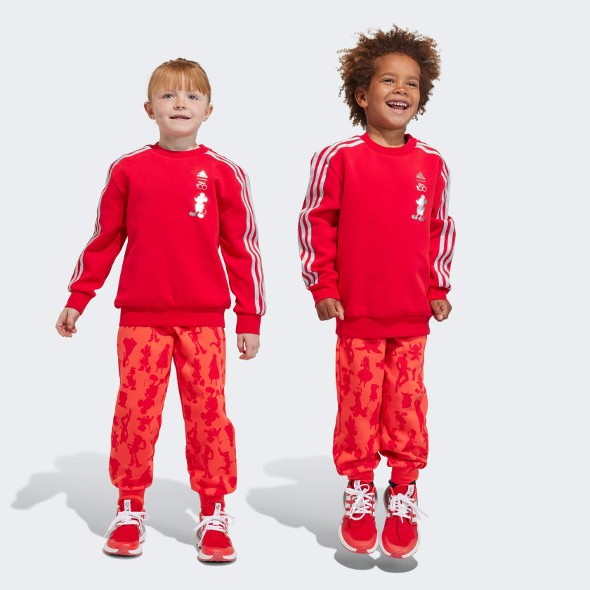 Kids Clothing - adidas x Disney Mickey Mouse Crewneck and Jogger Set - Red
