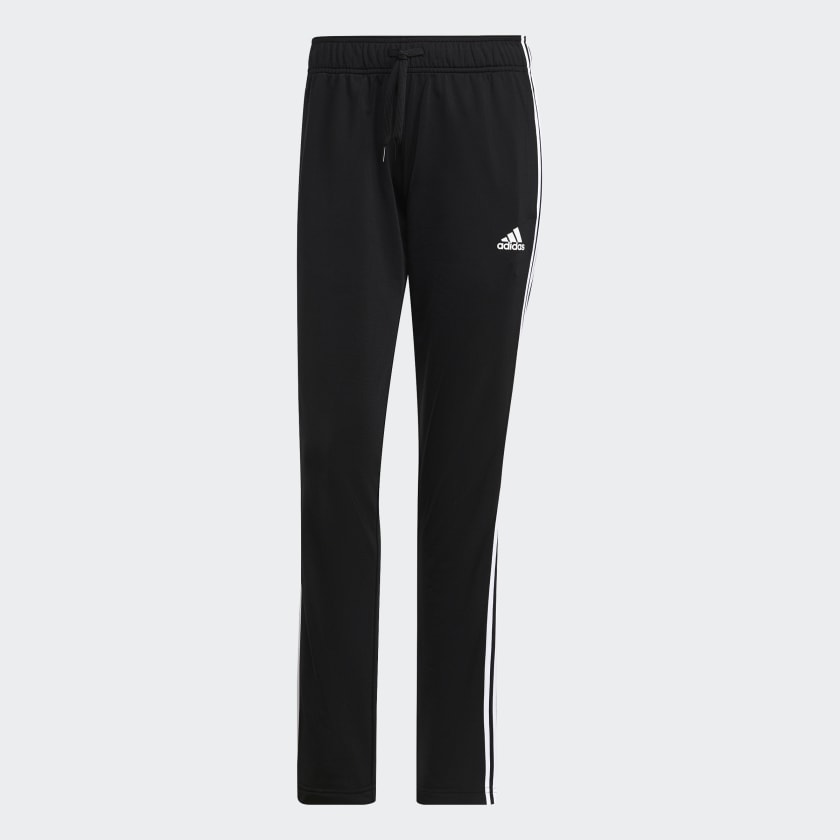 adidas Essentials Warm Up 3 Stripes Track Tracksuit Bottoms Black adidas UK