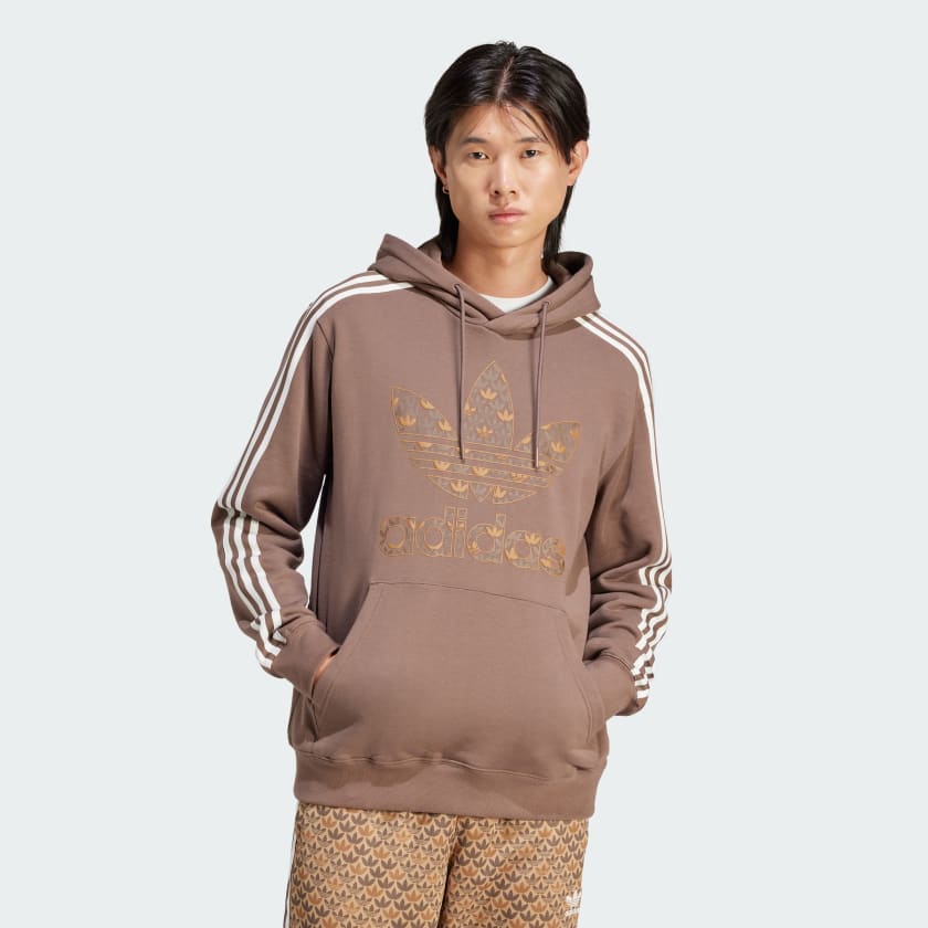 Polera con Capucha Estampado Classic Mono Marron adidas adidas Peru