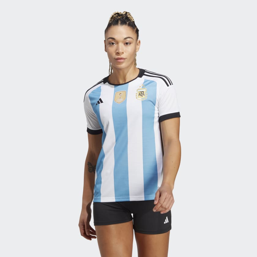 Adidas Argentina 2022 Womens 3-Star Winners Home Jersey