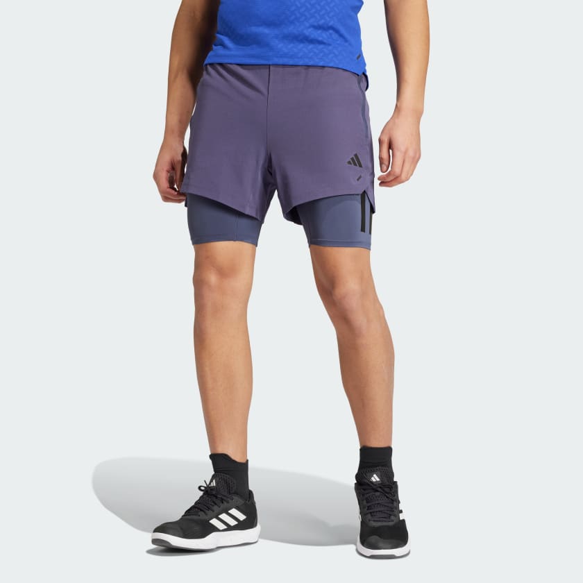 adidas Power Workout Two in One Shorts Blue Free Shipping with adiClub adidas US