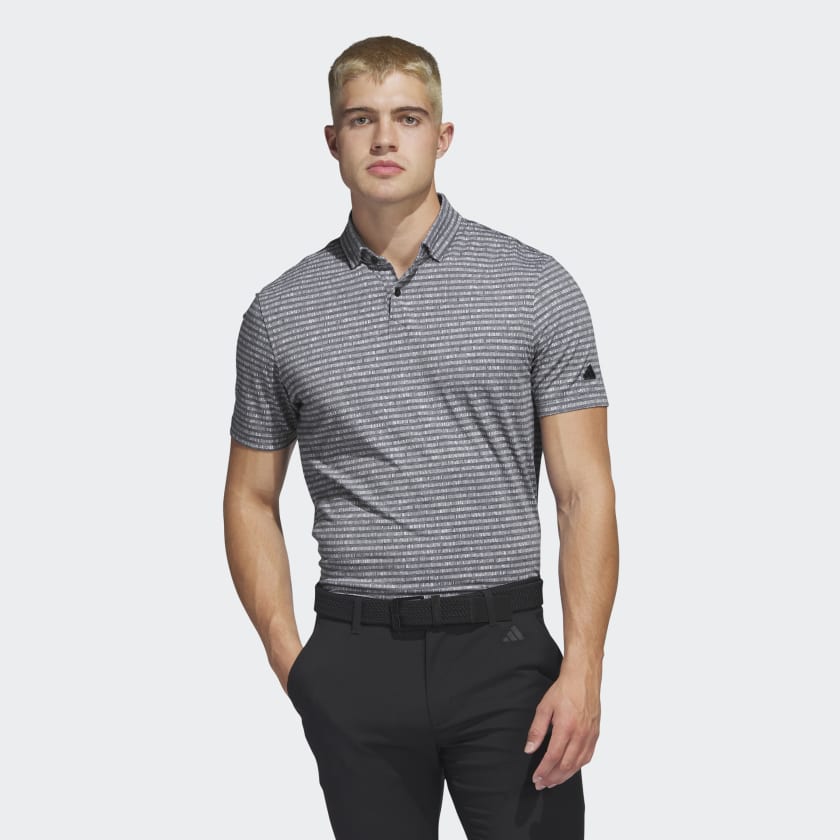 Adidas Go-To Striped Golf Polo Shirt