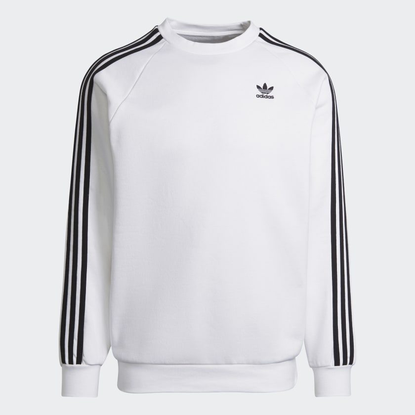 adidas Adicolor Classics 3-Stripes Crew Sweatshirt - White | adidas UK