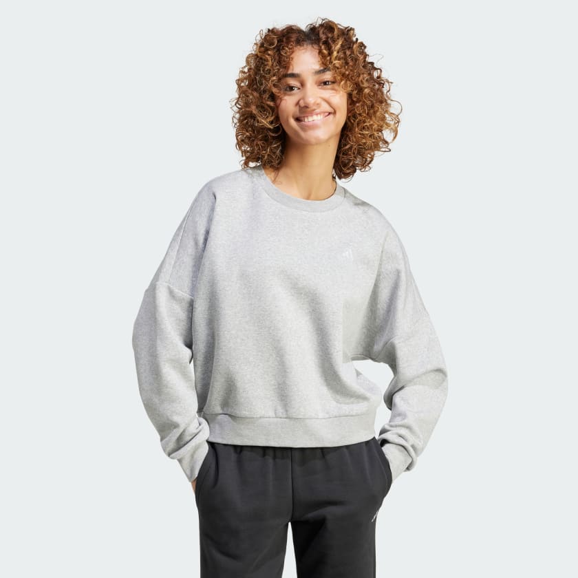 adidas Essentials Small Logo Feel Cozy Sweatshirt Grey adidas New Zealand