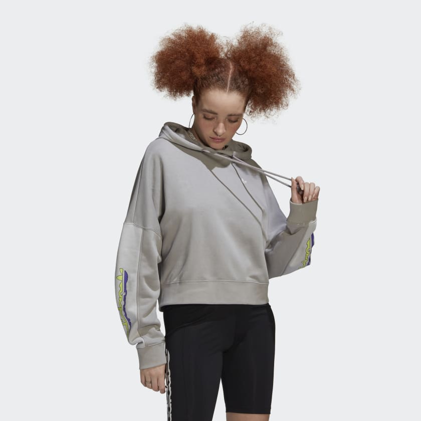 Adidas hoodie dames grijs hot sale