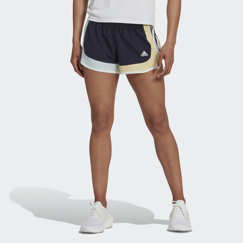 solidaridad Más temprano Funcionar Blue adidas Marathon 20 Colorblock Running Shorts | women running | adidas  US