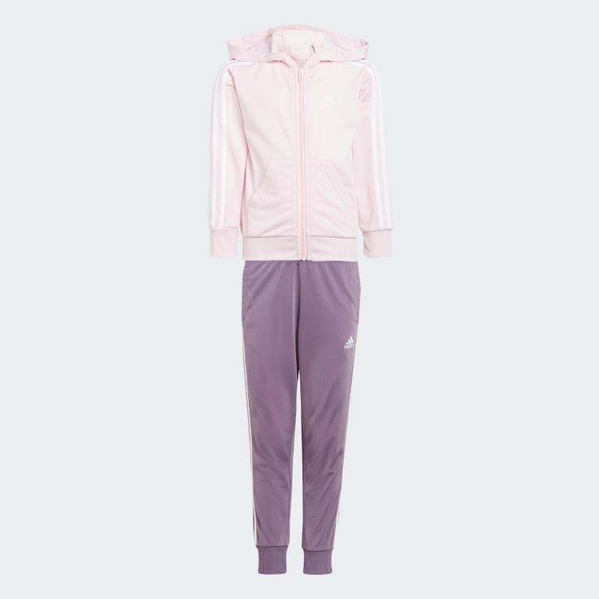 adidas Essentials 3 Stripes Shiny Track Suit Pink adidas T rkiye