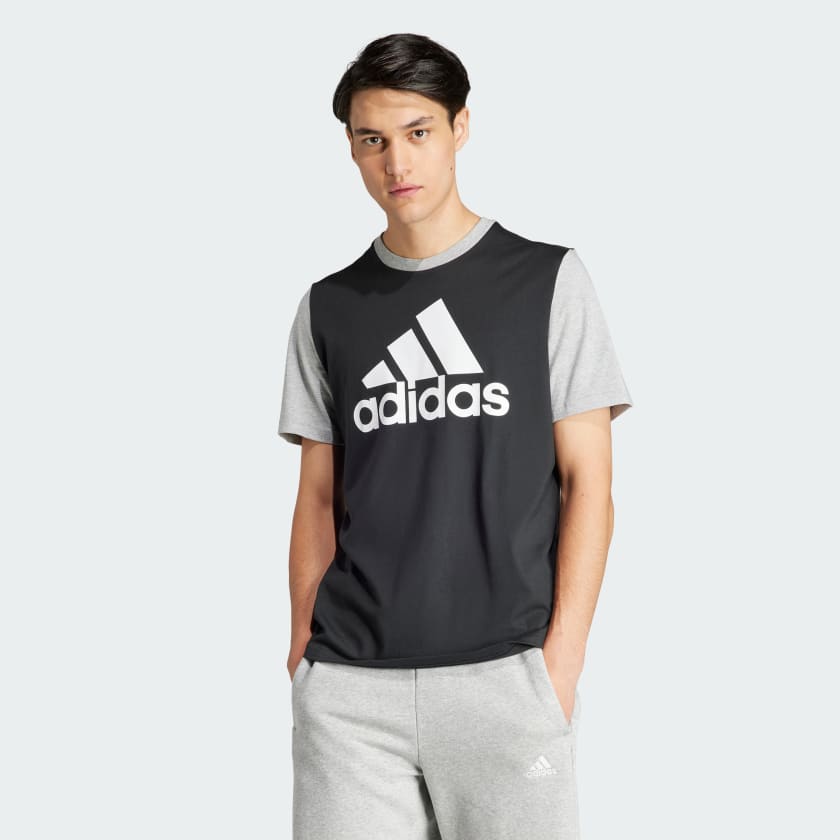 adidas Essentials Single Jersey Big Logo T-Shirt - Black | adidas UK