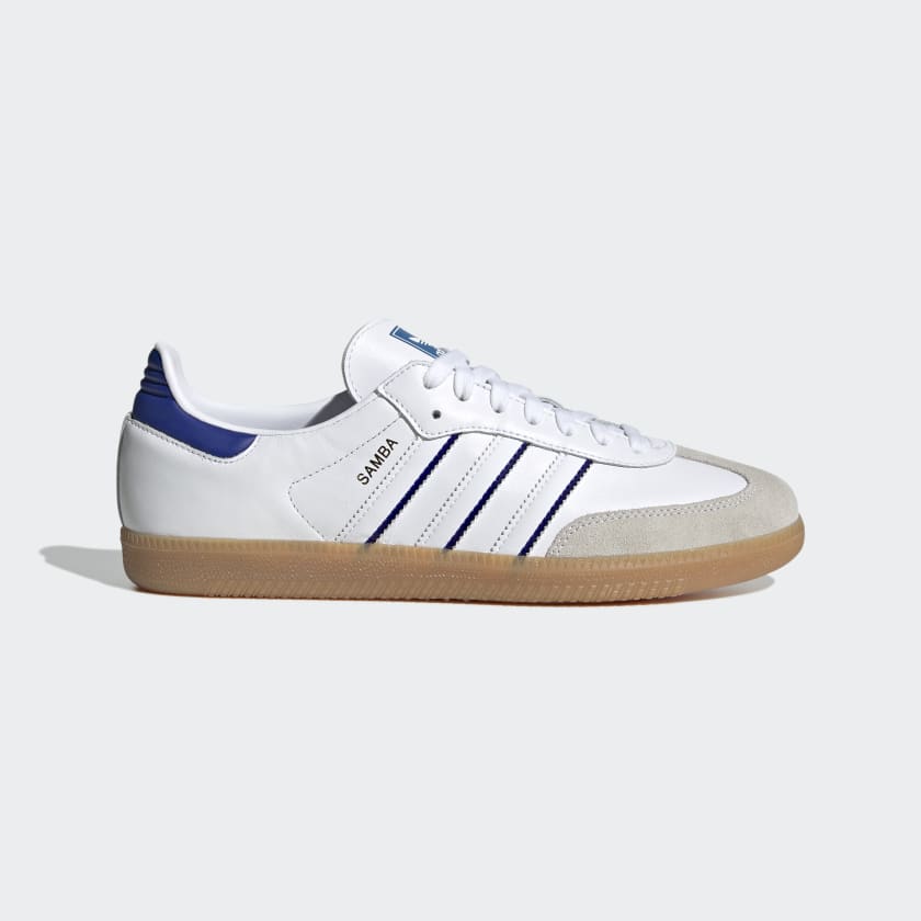 Adidas samba white blue best sale