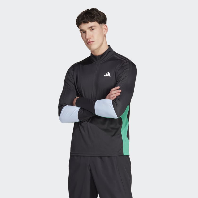Adidas Training Colorblock 1u002F4-Zip Long Sleeve Tee