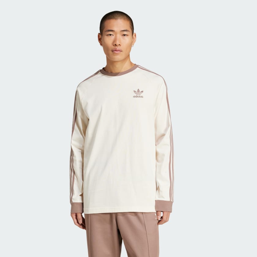 adidas Adicolor Classics 3-Stripes Long Sleeve Tee - White