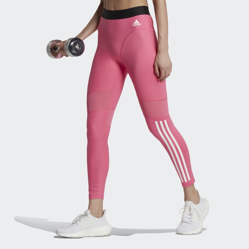 ADIDAS 7/8 LEGGINGS Large Pink Black Grey Stripe Own The Run HK9011 BNWT  RRP£55 $84.80 - PicClick AU