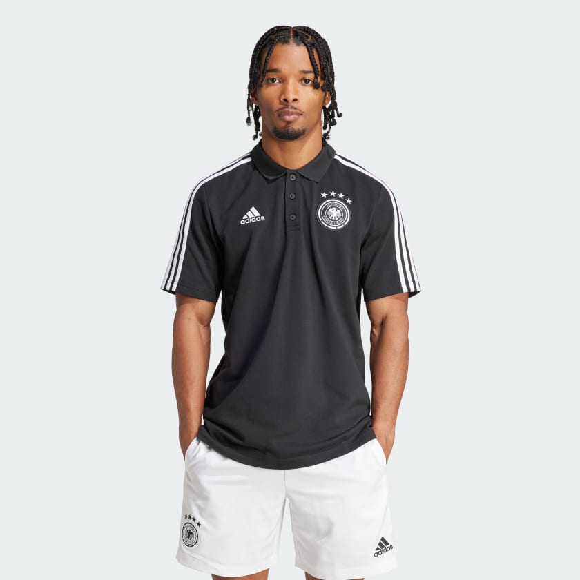 adidas Germany DNA 3 Stripes Polo Shirt Black adidas Deutschland