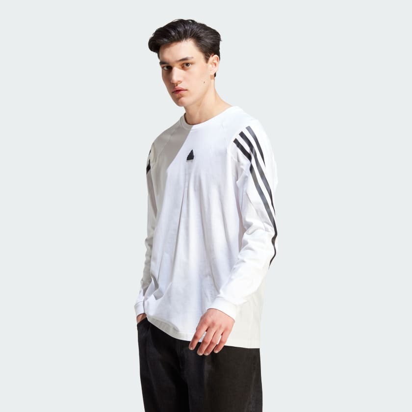 adidas Future Icons 3 Stripes Long Sleeve Tee White adidas Singapore