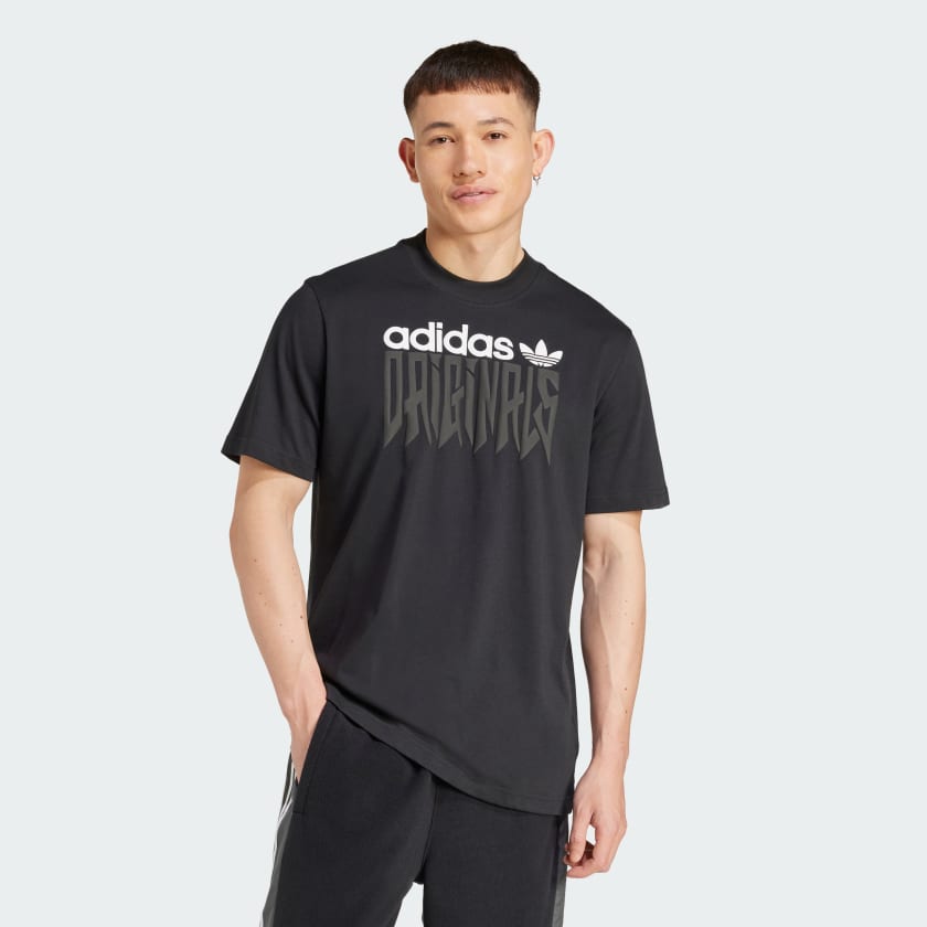 adidas Playera Holgada Estampada Negro adidas Mexico