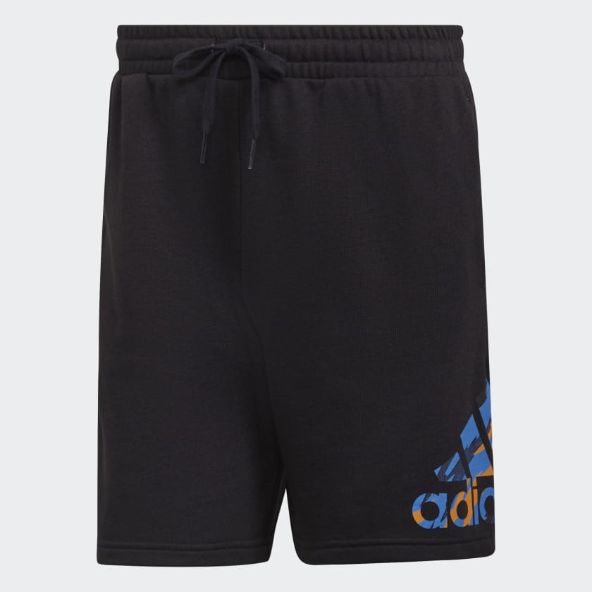 Shorts Estampa Camuflada Moletinho Essentials Preto adidas