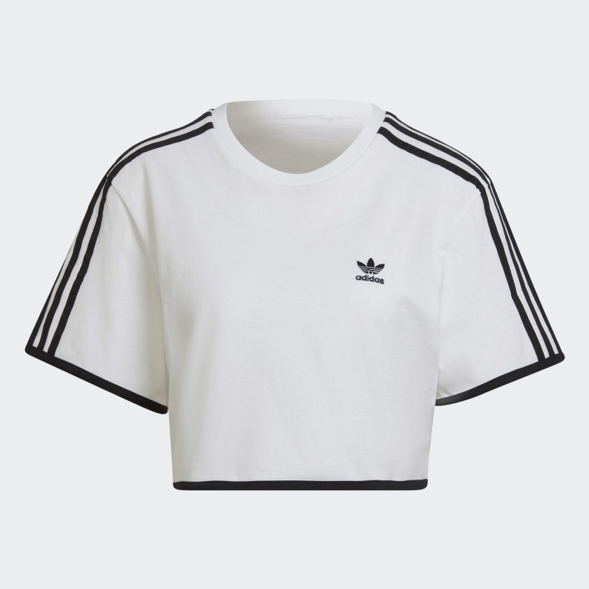 Adidas crop top white discount
