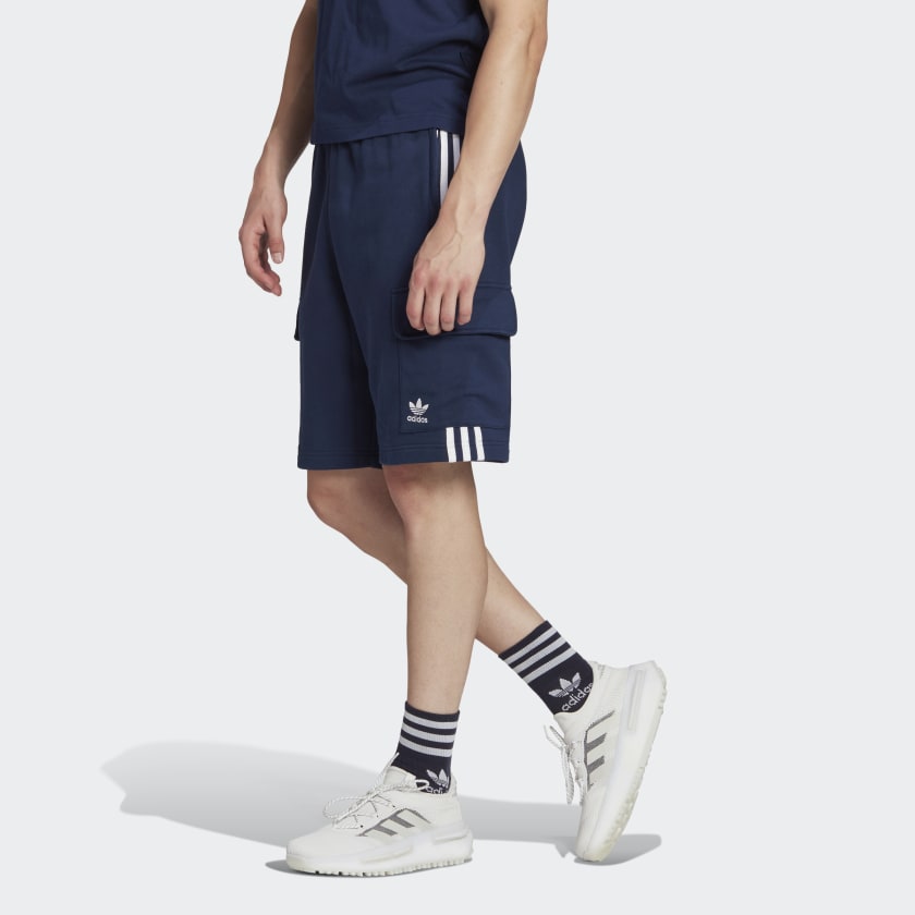 adidas Adicolor Classics 3-Stripes Cargo Shorts - Blue | Men's ...