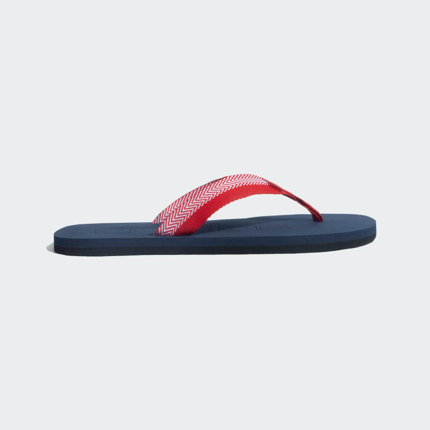 Red adidas flip flops discount