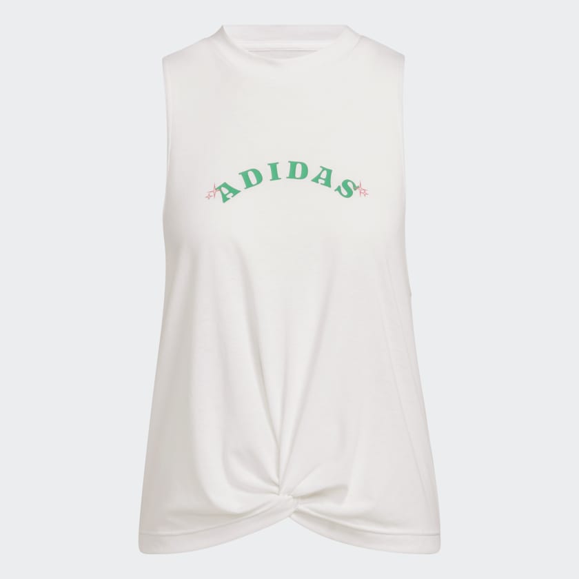 adidas Bloom Knotted Tank Top White adidas Thailand