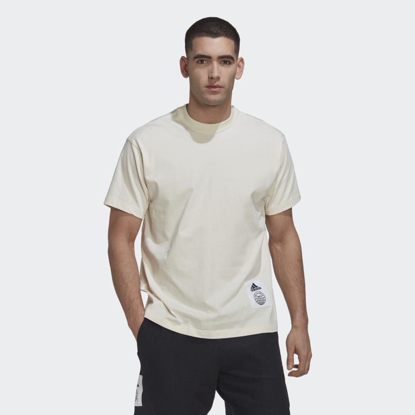 adidas Big Badge of Sport T Shirt Gender Neutral Beige