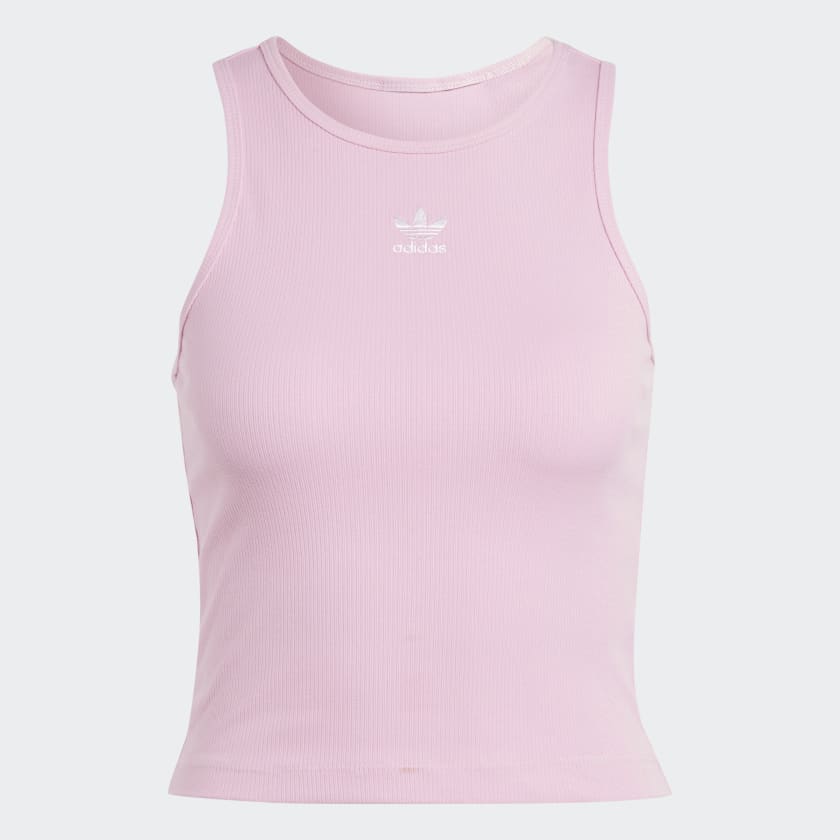 adidas Adicolor Essentials Rib Tank Top - Pink | Women's