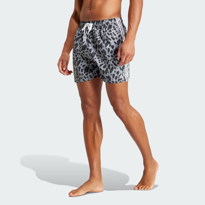 adidas Essentials 3 Stripes Animal Print CLX Swim Shorts Black Free Shipping with adiClub adidas US