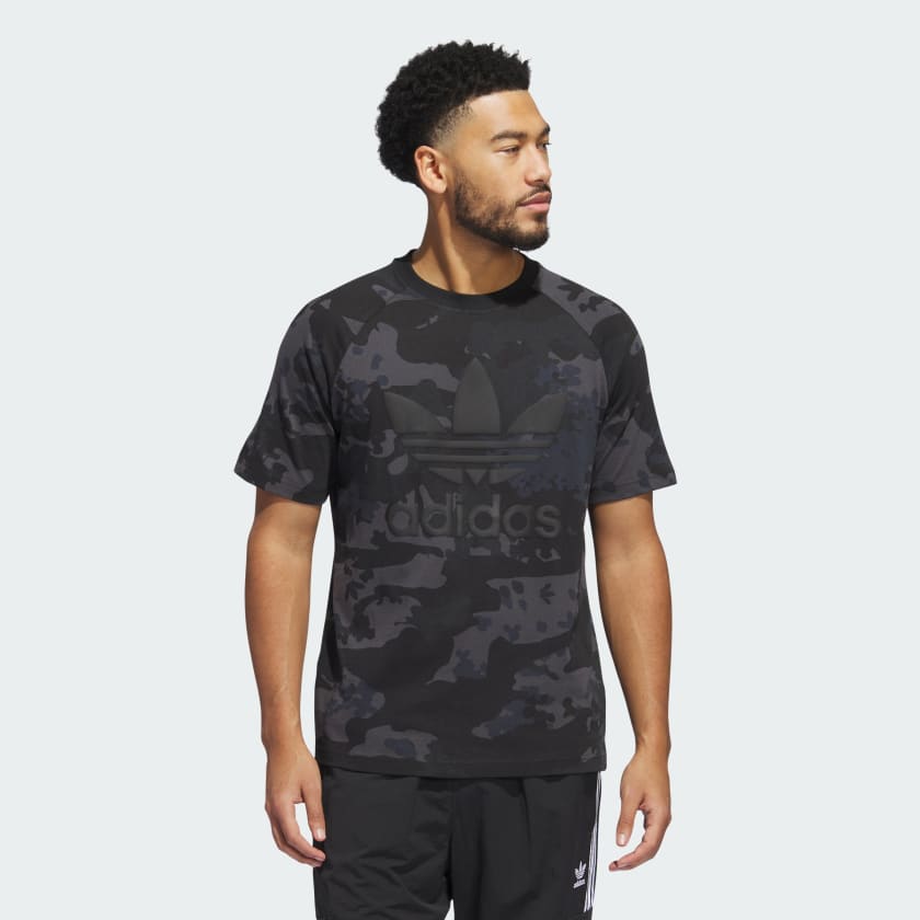 adidas Camo Trefoil T shirt Zwart adidas Offici le Shop