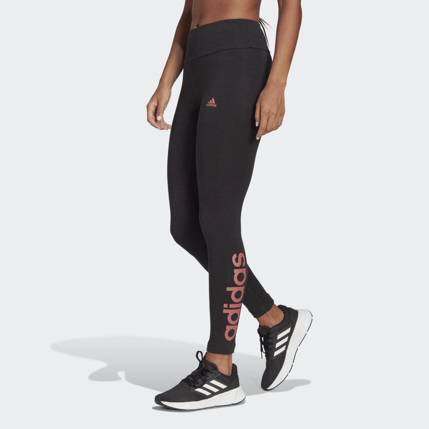 adidas Women's Essentials High-Waisted Logo Leggings, Preloved Fig
