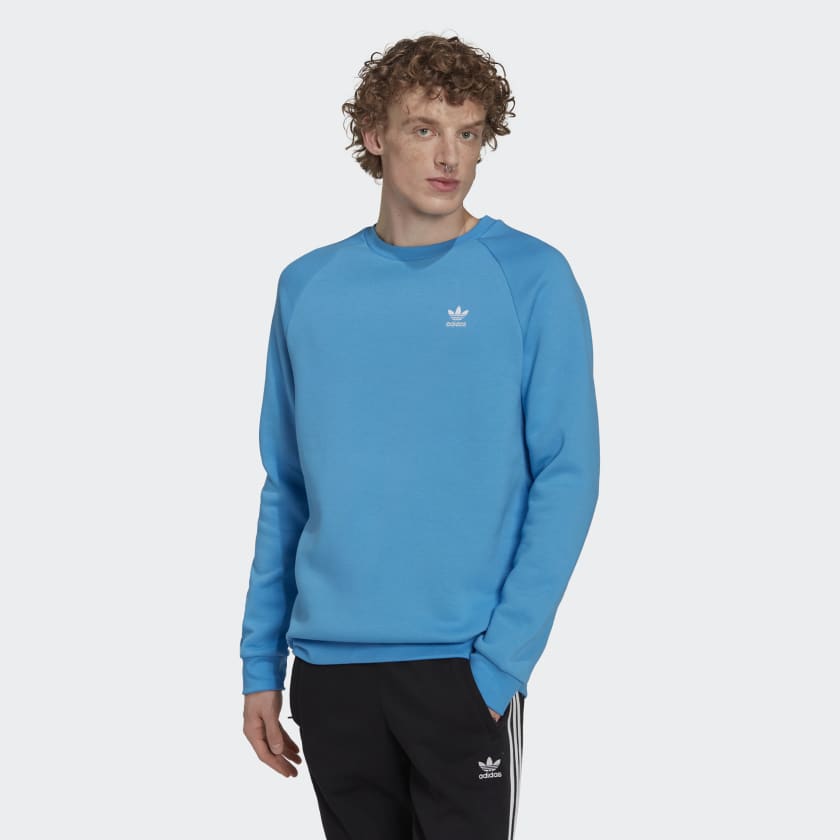 adidas Adicolor Essentials Trefoil Crewneck Sweatshirt - Blue | Men's ...
