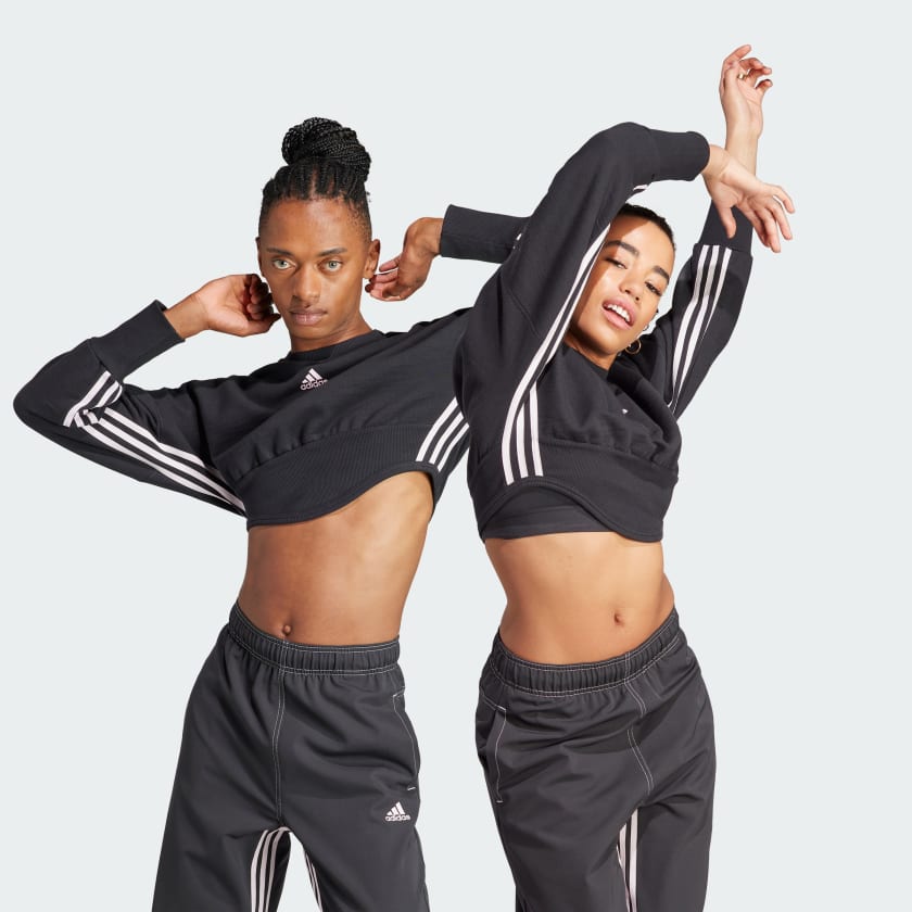 adidas Dance 3-Stripes Corset-Inspired Sweatshirt - Black | adidas Canada